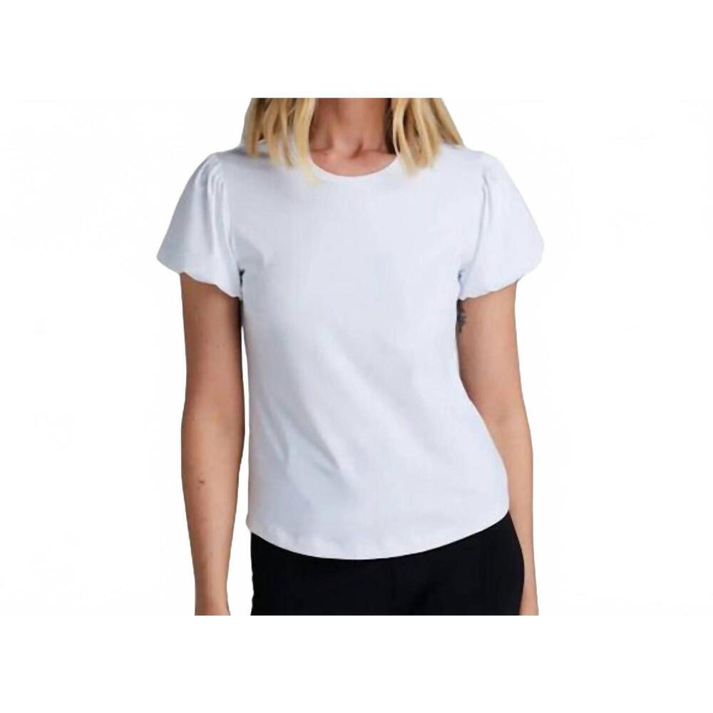 NEW GREYSON CLOTHIERS scarlett haelyn short puff sleeve top in white